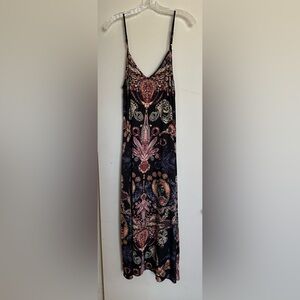 NATURAL LIFE Black and Pink Paisley Maxi Dress